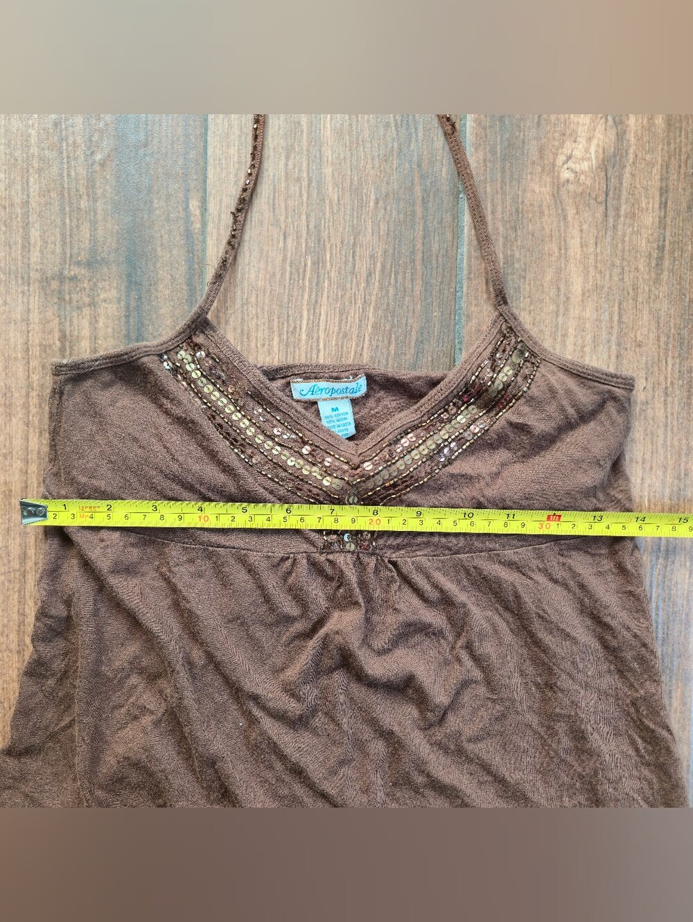 Vintage Aeropostale Halter Princess Cut Boho Y2K Tank Medium - Picture 4 of 9